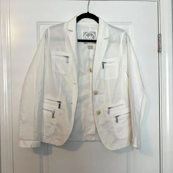 MICHAEL KORS | Women’s Jacket Top | White | Size: 4P - Picture 3 of 10